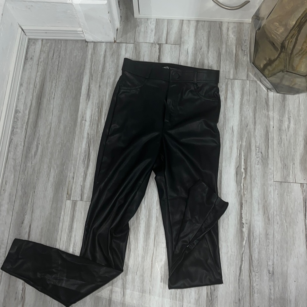 New black leather pants